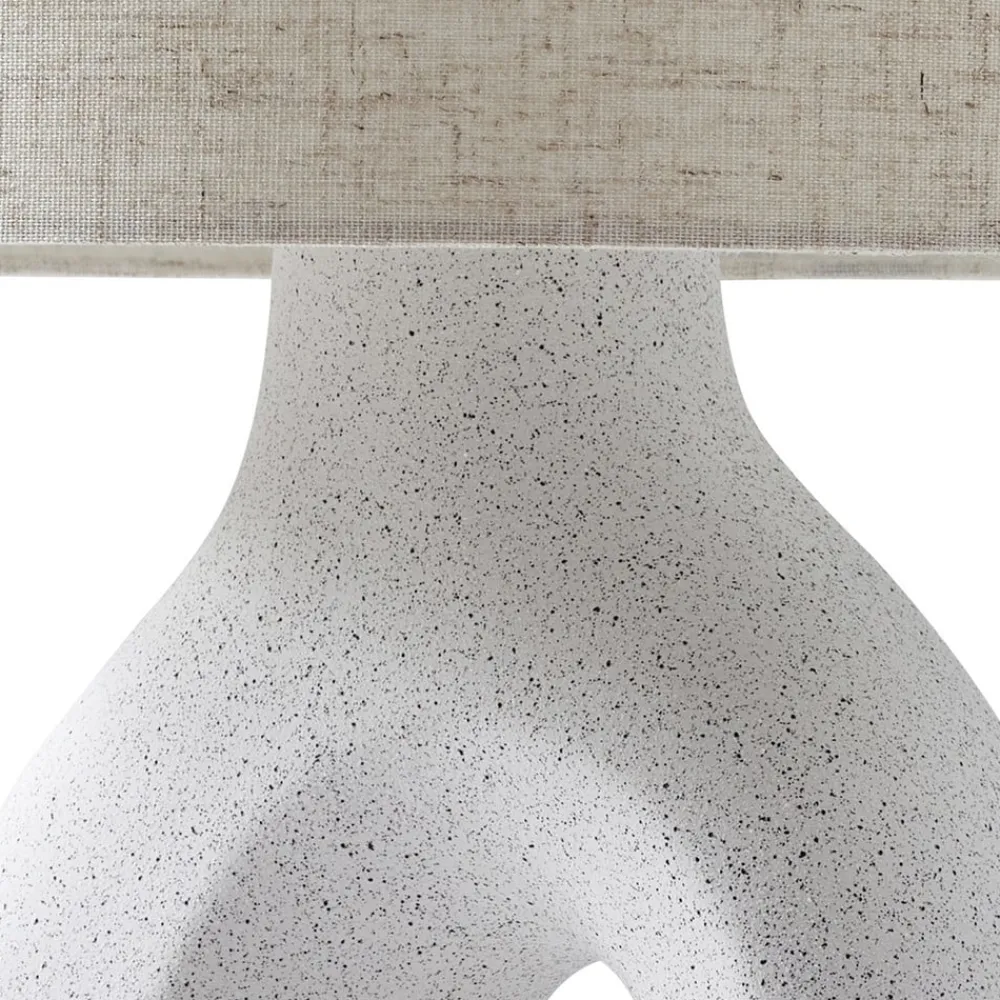 Lindby Pendellamper|Bordlamper>bordlampe Thalassia, hvid, Ø 30 cm, keramik