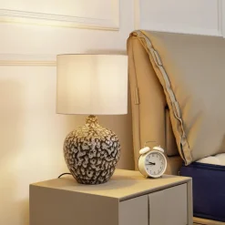 bordlampe Thalassia, sort/hvid, Ø 26cm, keramik^Lindby Online