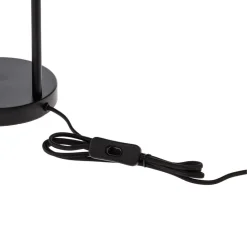 Lindby bordlampe Yaelle, 50 cm høj, rattan, sort, E27