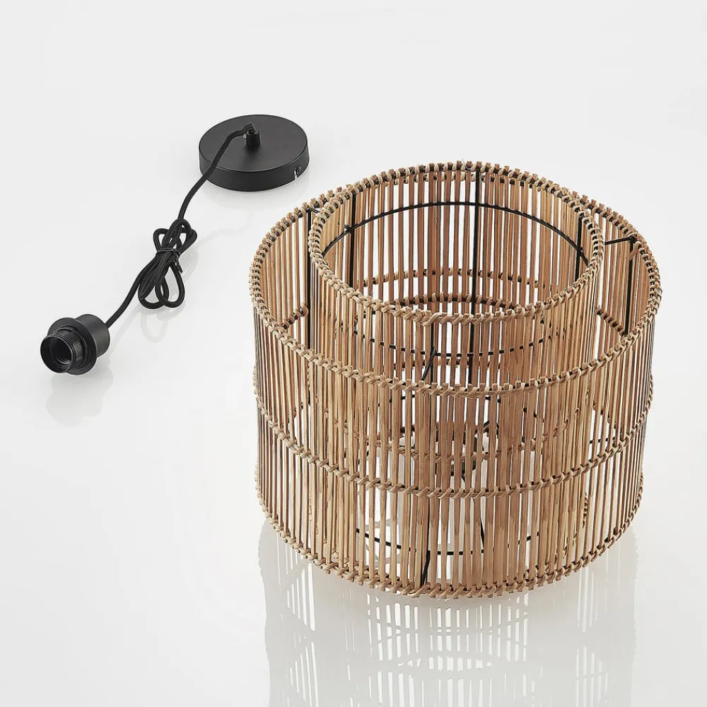 Lindby Gang|Pendellamper>Bridga pendellampe, Ø 35 cm, sort, bambus