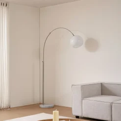 buelampe Alverton, hvid/nikkel, glas, 197 cm^Lindby Sale