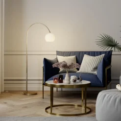 Lindby Gang|Pendellamper>buelampe Cynthia, messingfarvet, glas, 140 cm, E27