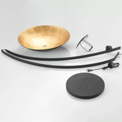 buelampe Emilienne, sort, guldfarvet, 180 cm^Lindby Online