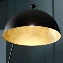 Lindby buelampe Jonera, sort, metal, E27, højde 185 cm