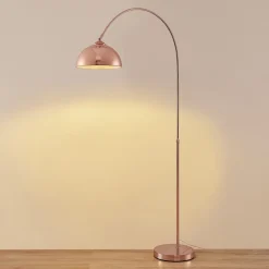 Lindby buelampe Lennart, kobber, højdejusterbar, E27