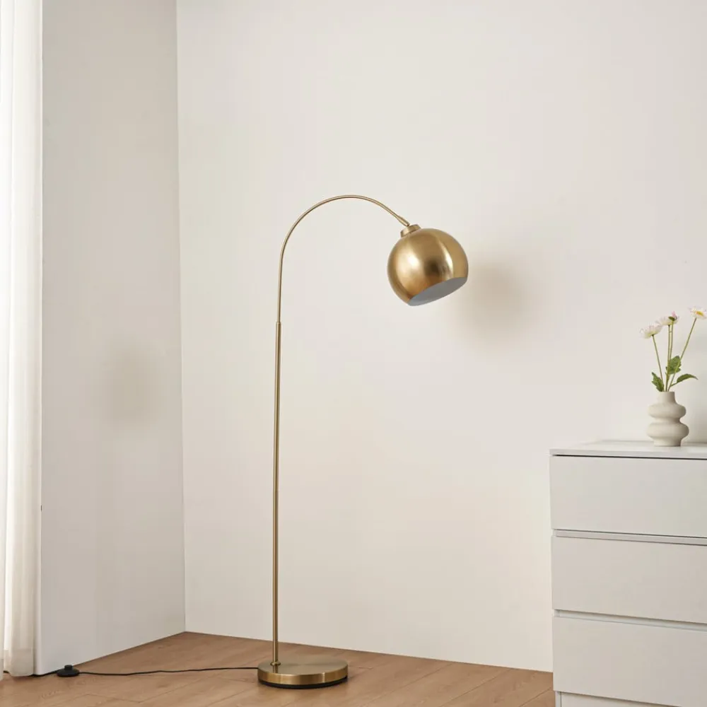 Lindby Pendellamper|Gulvlamper>buelampe Moisia, messingfarvet, metal, 148 cm
