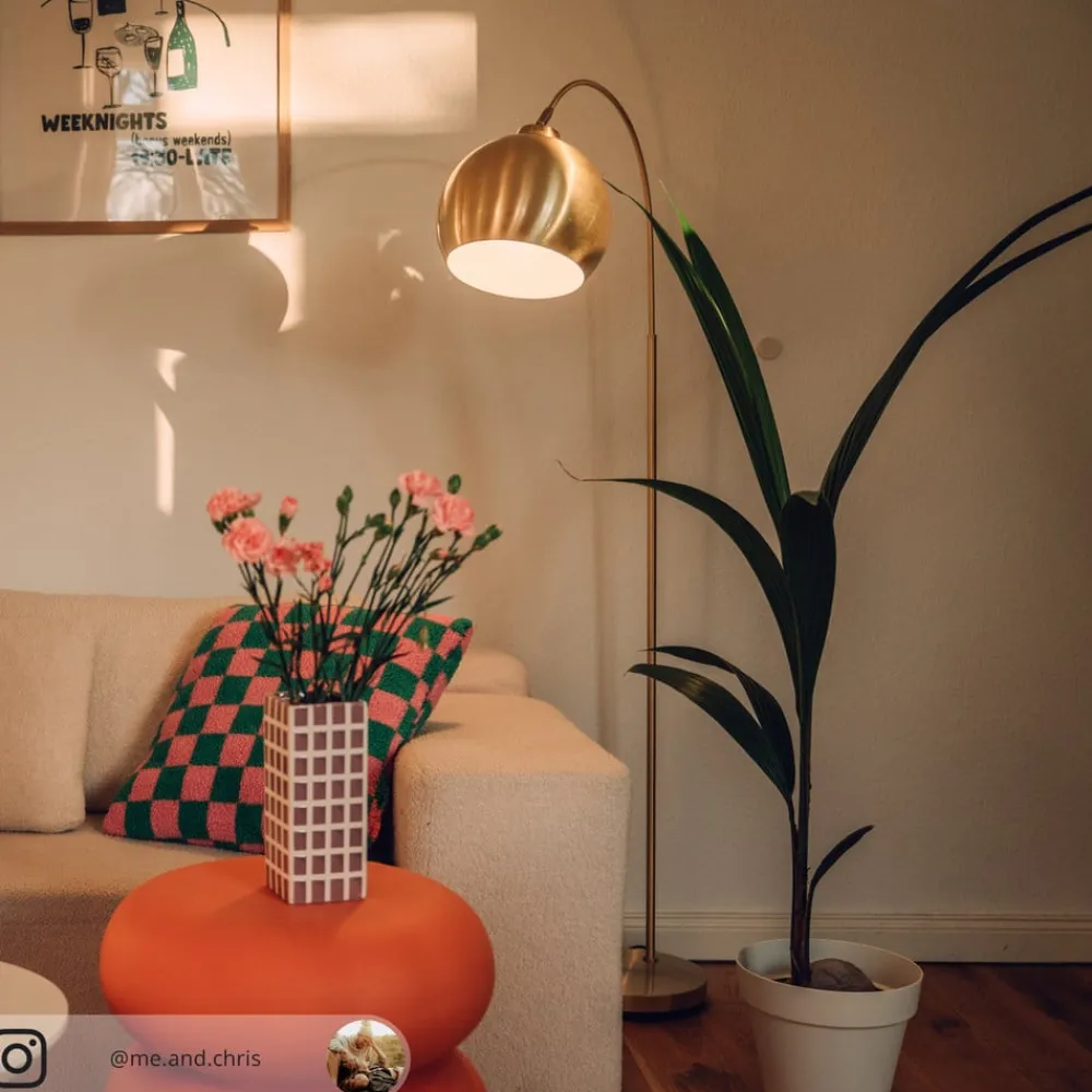 Lindby Pendellamper|Gulvlamper>buelampe Moisia, messingfarvet, metal, 148 cm