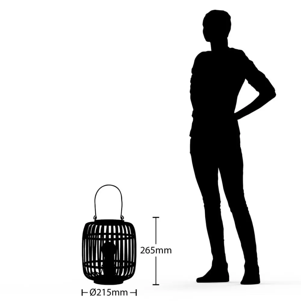 Lindby Pendellamper>Canyana bordlampe, sort, rattan, 27 cm høj