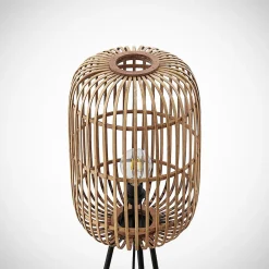 Lindby Canyana gulvlampe, 139 cm, natur, rattan, stativ
