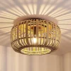 Lindby Canyana loftlampe, natur, rattan, Ø 40 cm