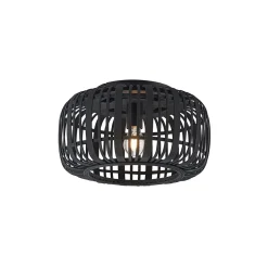 Canyana loftlampe, sort, rattan, Ø 40 cm^Lindby Outlet