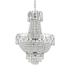 Casparia lysekrone, kromfarvet, krystal, E14^Lindby New