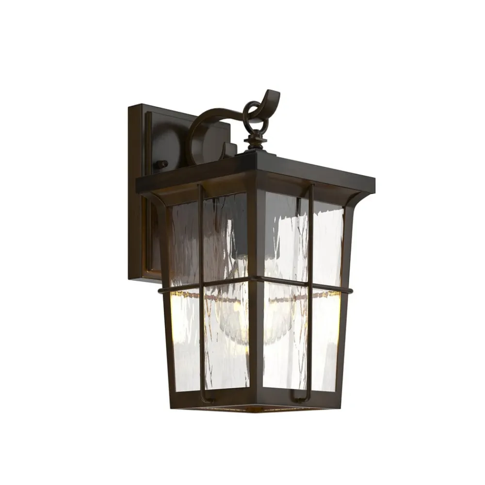 Lindby Charmaine udendørs væglampe, gyldenbrun