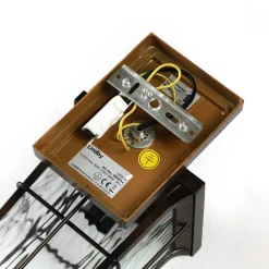 Lindby Charmaine udendørs væglampe, gyldenbrun