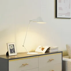 Lindby Arbejdsrum/Kontor|Bordlamper>Corali bordlampe, hvid, metal, højde 64 cm