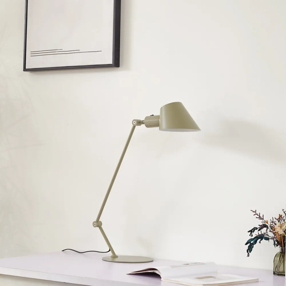 Lindby Corali bordlampe, lysegrøn, metal, højde 64 cm