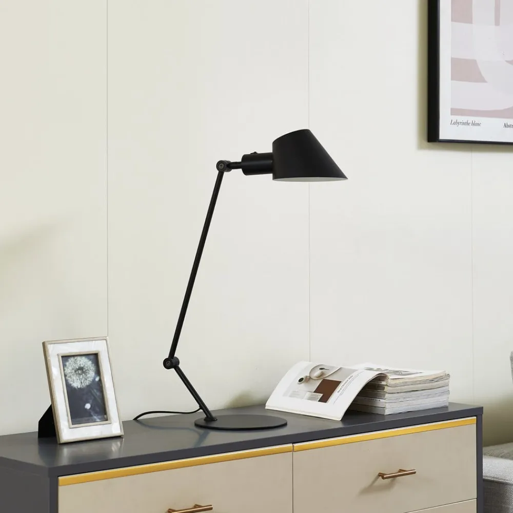 Lindby Corali bordlampe, sort, metal, højde 64 cm