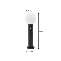 Dangan sokkellampe, hvid, 60 cm, glas, sensor^Lindby Clearance