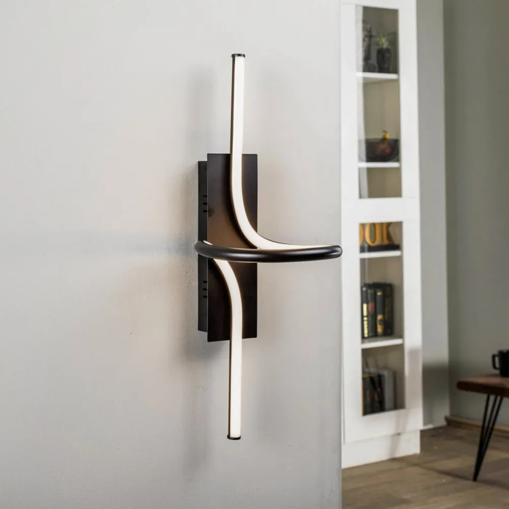 Divola LED-væglampe, stepdim, sort^Lindby Best