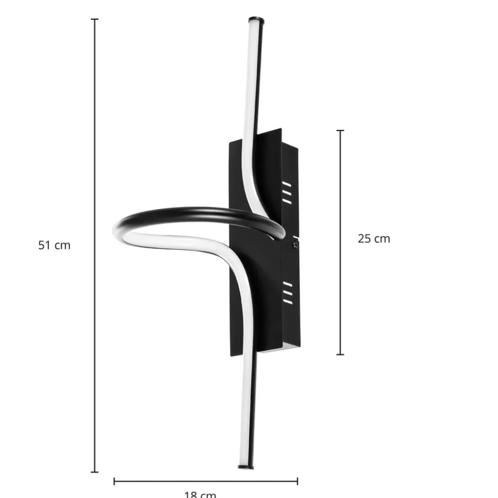 Divola LED-væglampe, stepdim, sort^Lindby Best