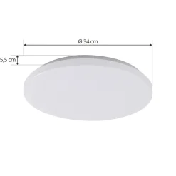 Lindby Doki LED udendørs loftslampe, 34 cm, hvid, plast