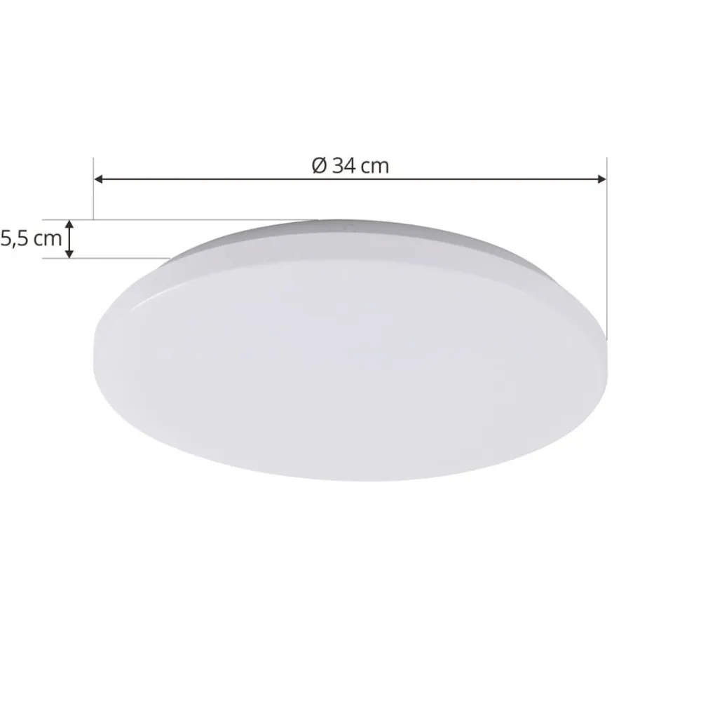 Lindby Doki LED udendørs loftslampe, 34 cm, hvid, plast