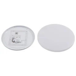 Lindby Doki LED udendørs loftslampe, 34 cm, hvid, plast