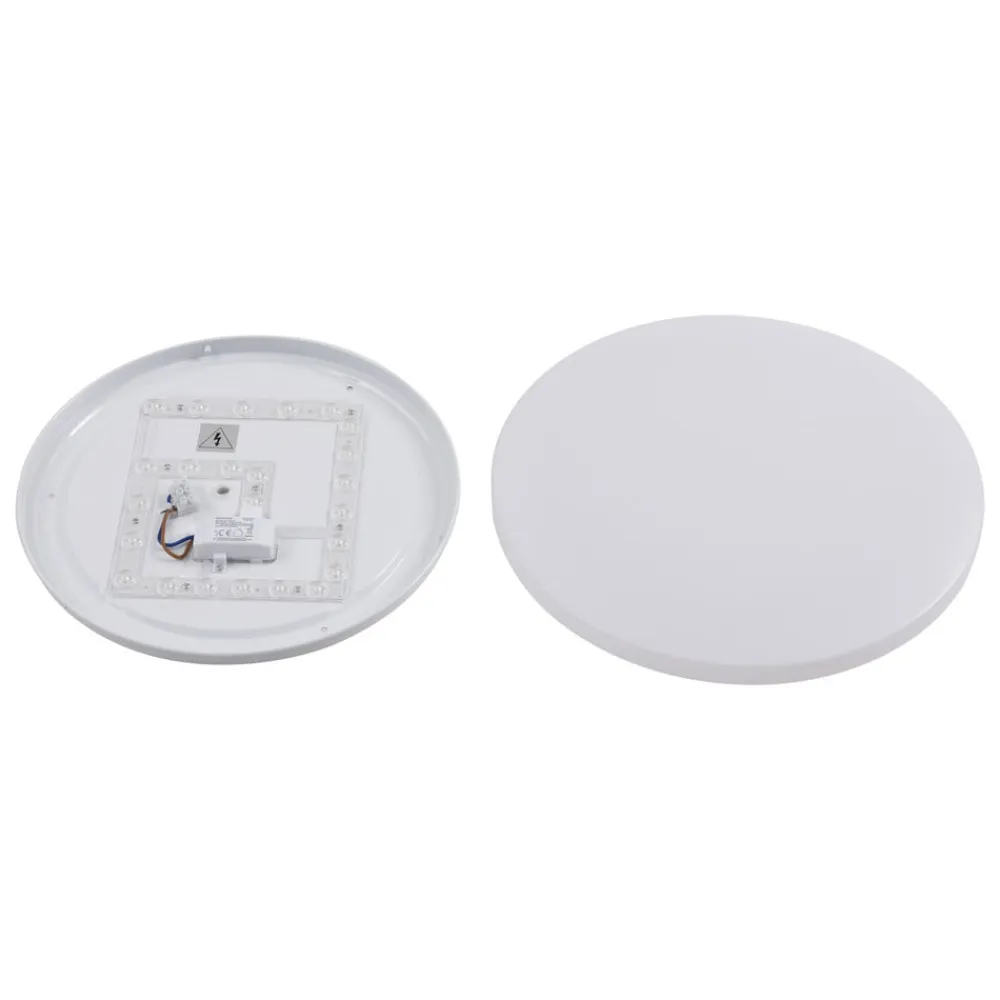 Lindby Doki LED udendørs loftslampe, 34 cm, hvid, plast