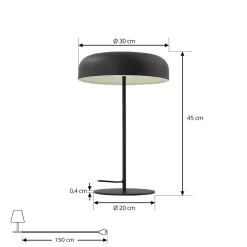 Lindby Edion bordlampe, sandsort, metal