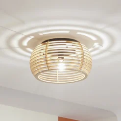 Ediz loftlampe, 1 lyskilde, E27, træ, Ø 44,4 cm^Lindby New