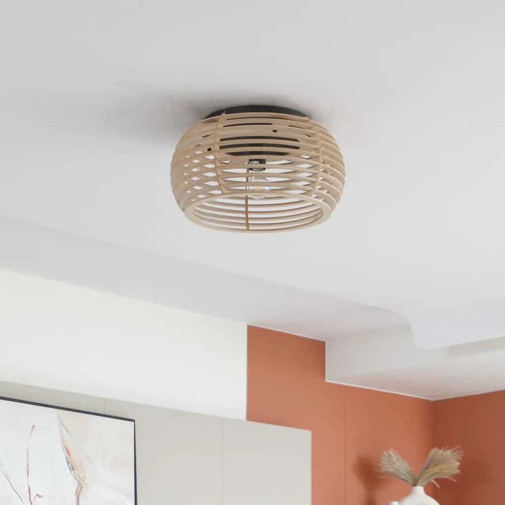 Ediz loftlampe, 1 lyskilde, E27, træ, Ø 44,4 cm^Lindby New