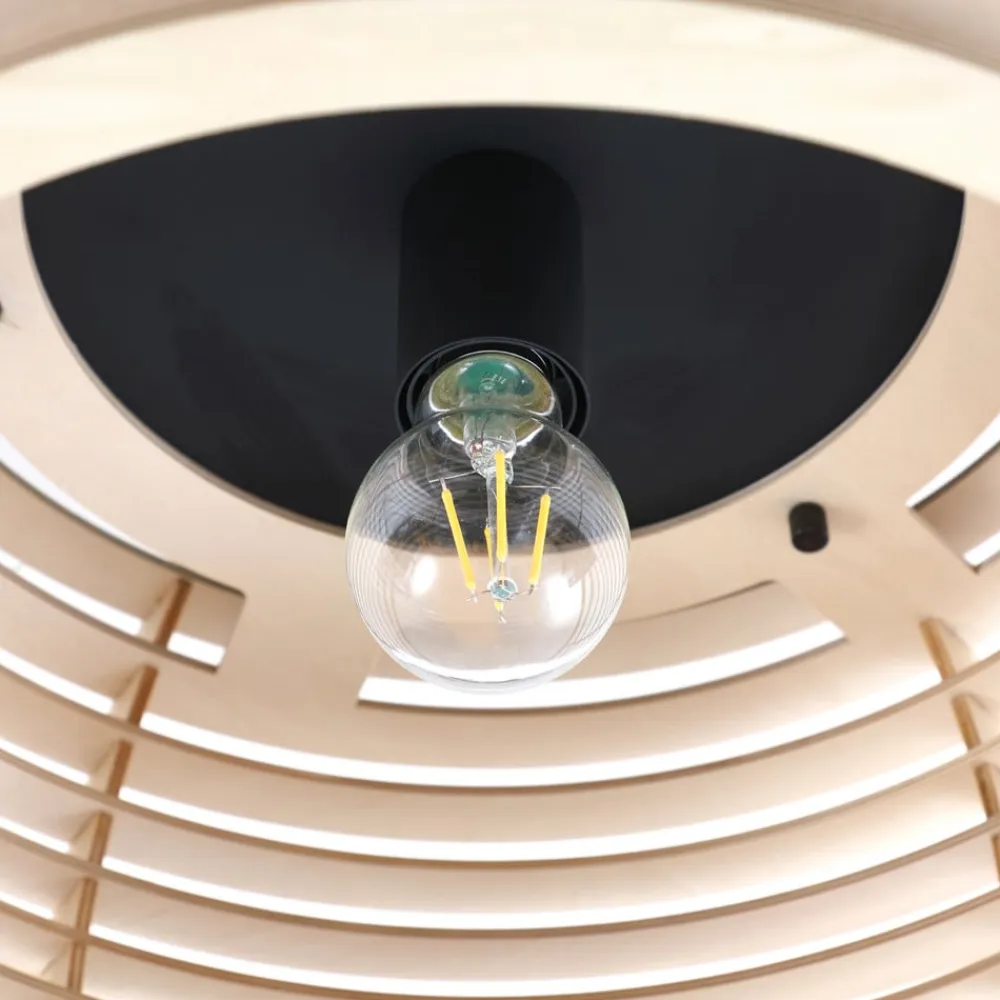 Ediz loftlampe, 1 lyskilde, E27, træ, Ø 44,4 cm^Lindby New