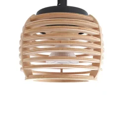 Lindby Ediz loftslampe, 3-lys, GU10, træ, 73 cm lang