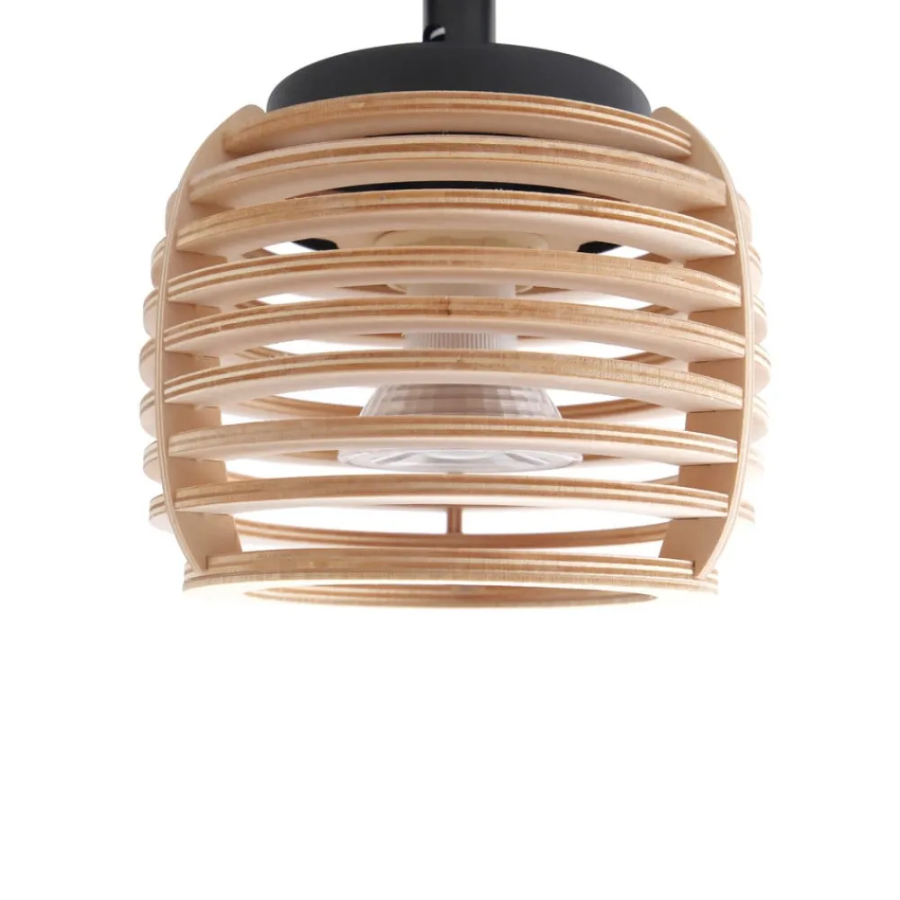 Lindby Ediz loftslampe, 3-lys, GU10, træ, 73 cm lang