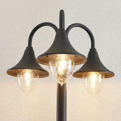 Lindby Edric lygtepæl, højde 215 cm, antracit, aluminium