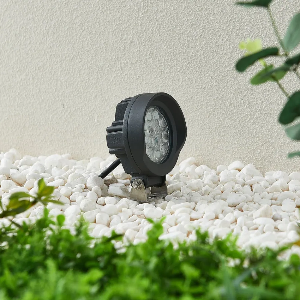 Lindby Udendørs Spot|Væglamper>Emar LED-spot med jordspyd i mørkegråt