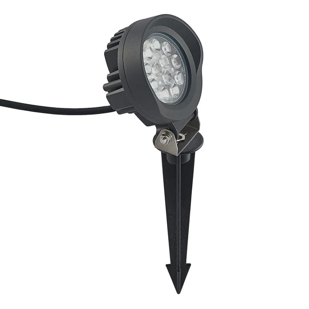 Lindby Udendørs Spot|Væglamper>Emar LED-spot med jordspyd i mørkegråt