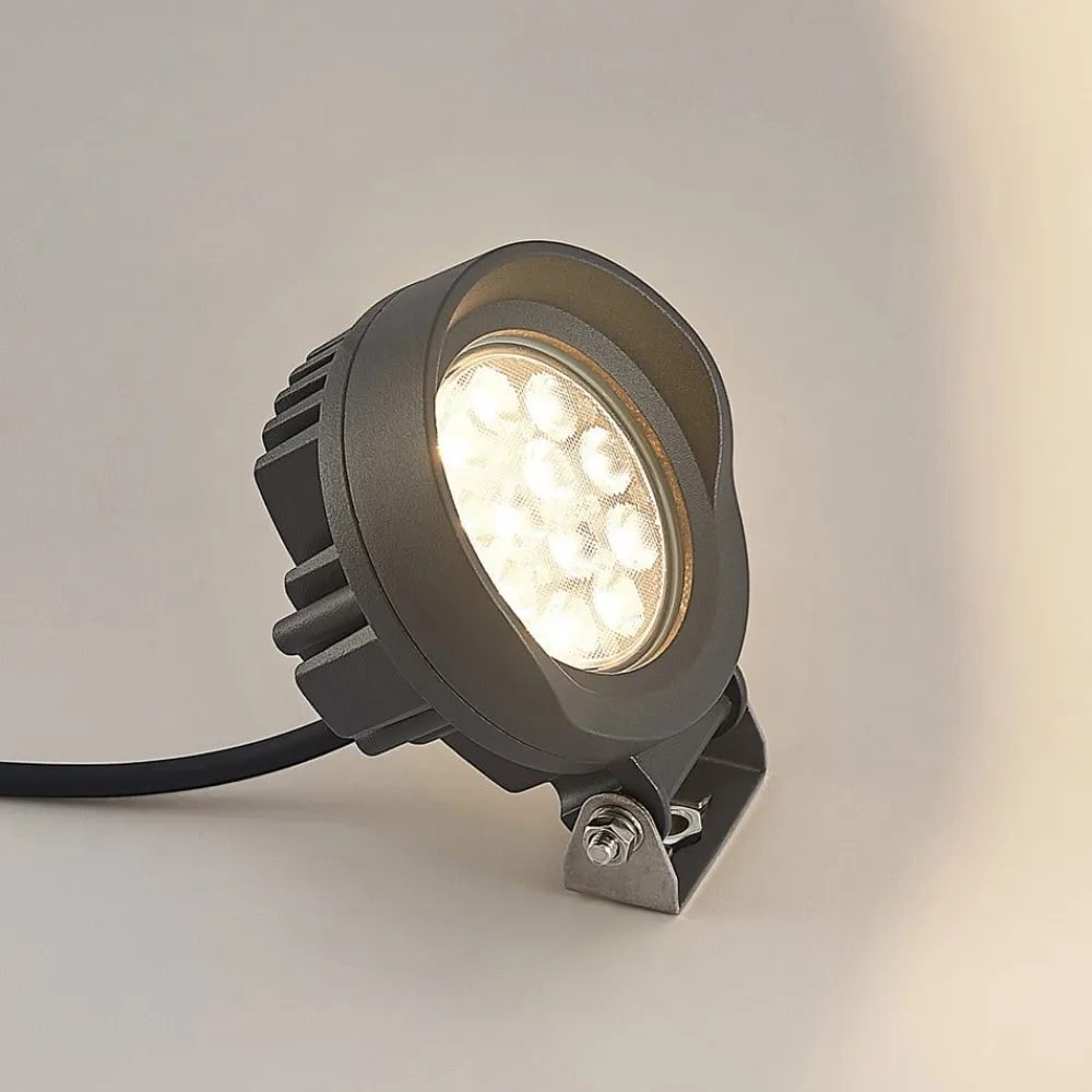 Lindby Udendørs Spot|Væglamper>Emar LED-spot med jordspyd i mørkegråt