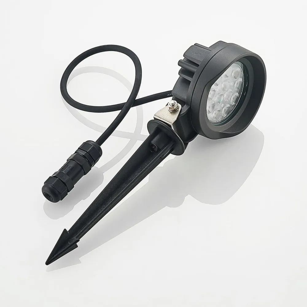 Lindby Udendørs Spot|Væglamper>Emar LED-spot med jordspyd i mørkegråt