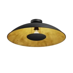 Emilienne loftlampe, sort/guld, metal, Ø 60 cm^Lindby