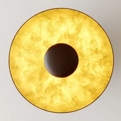 Emilienne loftlampe, sort/guld, metal, Ø 60 cm^Lindby