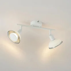 Lindby Erin loftspot, hvid, 2-lys, 31,5 cm, glas