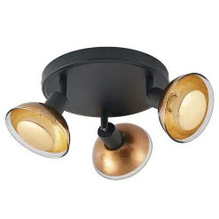 Erin loftspot, sort/guld, Ø 22 cm, glas^Lindby Online