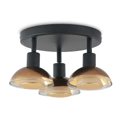 Erin loftspot, sort/guld, Ø 22 cm, glas^Lindby Online