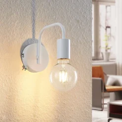 Lindby Væglamper>Erivana væglampe med afbryder, hvid