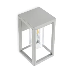 Lindby Estami udendørs væglampe, sølv, metal, 27 cm