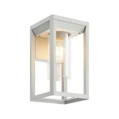 Lindby Estami udendørs væglampe, sølv, metal, 27 cm