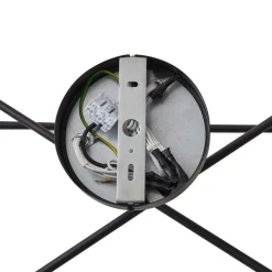 Lindby Estar loftlampe, sort, metal, 6 lyskilder, Ø56cm