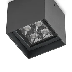 Lindby Eveta LED-loftlampe, 10 cm, antracit, aluminium, IP65