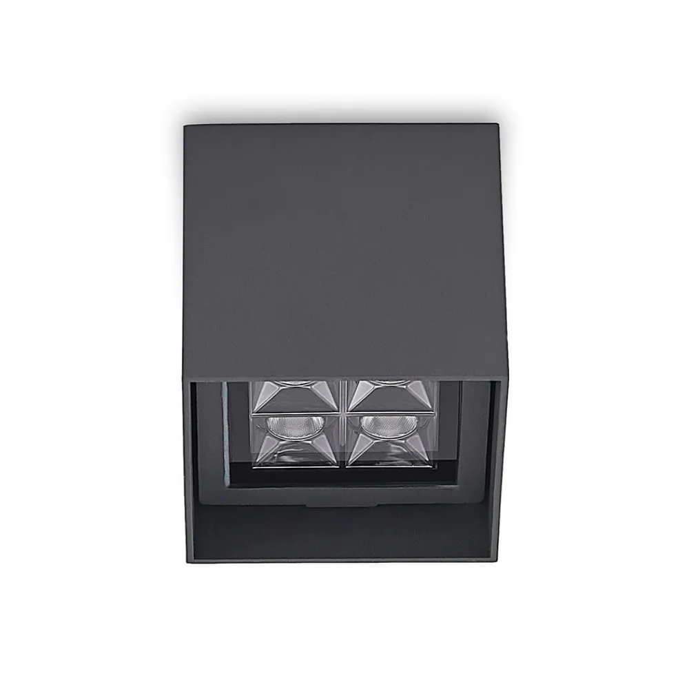 Lindby Eveta LED-loftlampe, 10 cm, antracit, aluminium, IP65